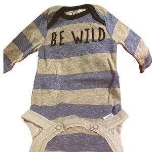 Gerber Onsie Newborn Grey and Blue Stripes BE WILD